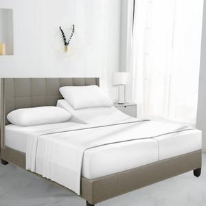 Split California King Sheets Set - 100% Egyptian Cotton, 600 Thread Count - 5 PCs, Split Cal King Sheets Sets for Adjustable Beds - Luxury Soft Hotel-Quality Sheets with Sateen Weave - White