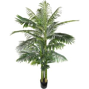 Artificial Areca Palm Tree 6ft Tall, Realistic Fake Plant, Suitable for Indoor and Outdoor Settings, Housewarming Gift