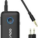 YMOO Bluetooth 5.3 Transmitter Receiver for TV/Airplane, Supports 2 Headphones/Speaker with AptX Adaptive & Low Latency, 3.5mm Jack Aux HiFi Stereo Wireless Audio Adapter for Flight, Travel, Planes
