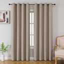 CUCRAF 100% Blackout Curtains 84 inches Length 2 Panels Set, Room Darkening Linen Textured Curtain Grommet for Bedroom Living Room, Light Blocking Thermal Insulated Drapes (52 x 84 Inch,Linen)