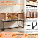 TIEBOLA Bedside Dog Bed 41"x18", Adjustable Height Metal Frame with Soft Cushion for Small Medium Dogs.