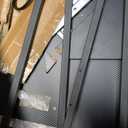 Rolanstar Corner Desk, 44.5" W x 34.5" H Carbon Fiber Computer Desk with Power Outlets, LED Lights and Keyboard Tray, Small Office Computer Desk with Monitor Stand for Small Space, Carbon Black