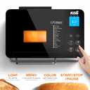 KBS Pro 710W 2LB Bread Maker, Stainless Steel 17-in-1 Smart Bread Machine with Healthy Ceramic Pan, Automatic Nut Dispenser, Tempered Glass Touch Panel, 3 Crust Colors, 15H Timer& Keep-Warm, Recipes