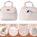 Breastmilk Cooler Bag with Ice Pack Fits 6 Baby Bottles up to 9 Ounce, Wearable Breast Pumps Cooler Bag for Nursing Mom Daycare, Work, Travel- White