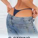 Cotton G-String Thongs for Women Underwear Breathable Stretch Low Rise Panties T-back Sexy Ladies 8 Pack (M)