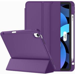 ZryXal iPad Air 11 Inch Case M3 2025 / M2 2024, iPad Air Case 5th Generation/4th Generation 2022/2020 10.9 Inch [Support Touch ID and Auto Wake/Sleep](Dark Purple)
