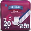 FitRight Restore Incontinence Liners, Maximum Absorbency, 13" x 30", 20 Count (Pack of 4)