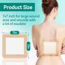 Dimora Large Bandage Ultra Soft Wound Dressing - Bordered Silicone Adhesive Foam Dressing 7"x7" (5"x5"pad) for Bed Sores,Burn Treatment,Large Surgical Wound,Diabetic Ulcers,5 Pack