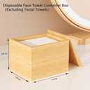 Bamboo Disposable Face Towel Holder for Bathroom Counter, Facial Towel Holder Bamboo Storage Box for Disposable Face Towels, Bathroom Organizer (Towels Not Included)