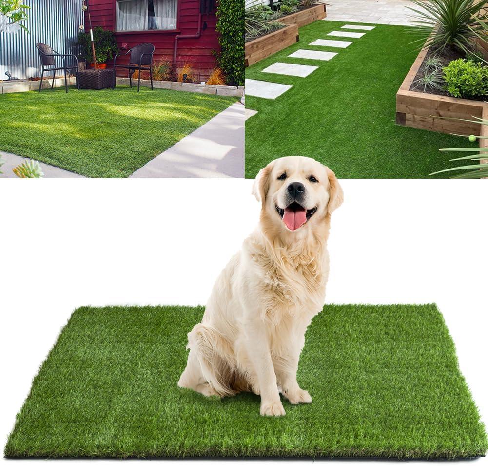 Artificial Grass Turf Outdoor, 4FT x 6FT (24 Square Feet) 1.77" Thick Fake Realistic Pet Grass Rug Synthetic Lawn Carpet, Astroturf Faux Indoor Landscape for Patio, Garden, Yard, Balcony