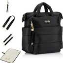Itzy Ritzy Dream Convertible Diaper Bag Tote Backpack - Baby Diaper Bag with 14 Pockets, Changing Pad & More (Midnight Black), 16x7.5x17.5 Inch