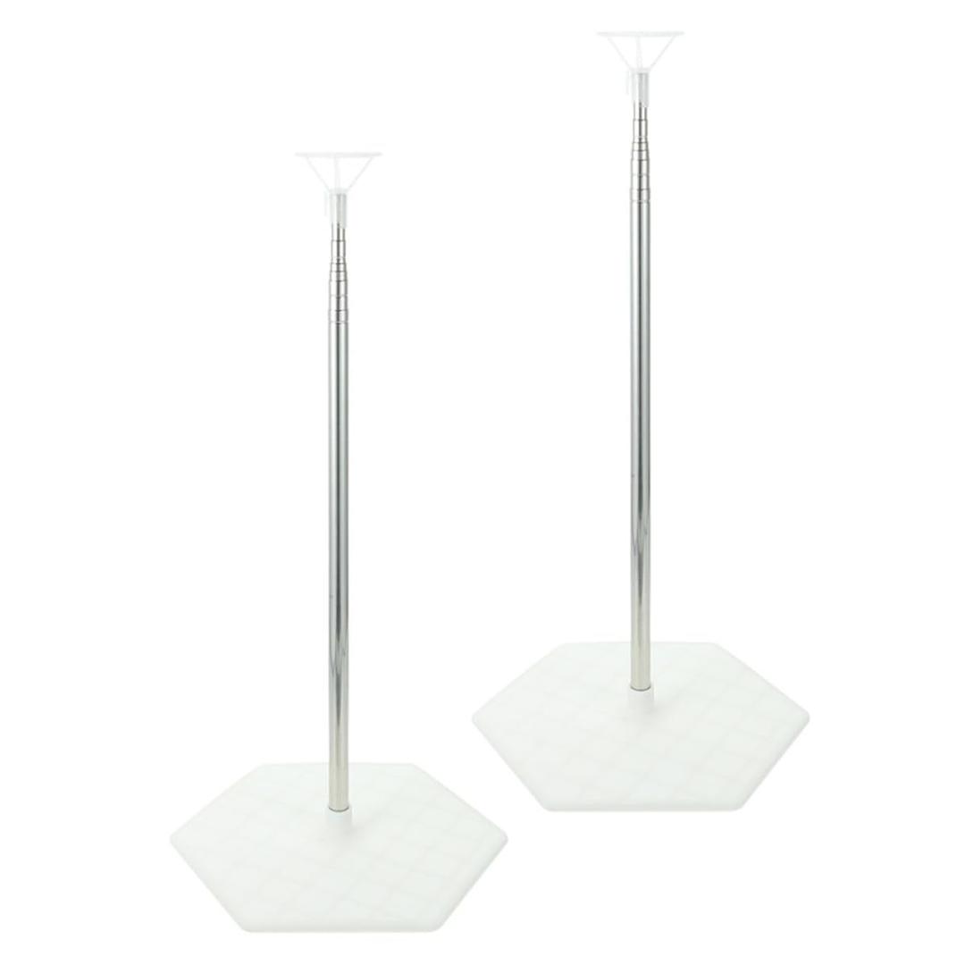 Alipis 2 Sets Telescopic Balloon Stand Holder Set with Stable Metal and Plastic Base, Adjustable Balloon Column Stand for Party Atmosphere and Wedding Decoration