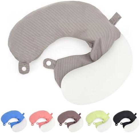 Zebrabox Travel Neck Pillow Cover U Shape Necks Pillows Case Replacement Covers Soft and Smooth Black Gray (ONLY Pillow Cover, No Filler)