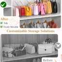 Rose Purse Dividers for Closet, 2 Pack Clear Clutch Purse Closet Organizers, Adjustable Handbag Storage Organizers, Plastic Bookshelf Separator Dividers for Bedroom Office