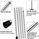 SANLIKE Camping Tent Tarp Poles Set for Canopy Awning Shelter Backpacking Hiking - Telescopic Adjustable Length Tent Sunshade Support Stick Rods (Adjustable Length - Steel 2packs, Size: Thickness 0.4mm)