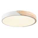 TEENYO Minimalist LED Flush Mount Ceiling Light 16-Inch 30W 4000K White Wood Ceiling Light Fixture Low Profile Flush Mount Lighting for Bedroom Hallway Kids Room Lobby Living Room