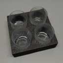 Set of 8 Ribbed Glass Cups with Crystal Base,4 Highball Glasses 18oz & 4 Rocks Drinking Glasses 9oz, Art Deco, for Water, Iced coffee, Cocktail, Juice, Whiskey, Wine, Gift