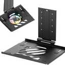 AVLT Adjustable Laptop Tray with Support for Fans Black (Fan Not Included) | Compatible with VESA 75x75 Monitor Arm - Suitable for Laptops Up to 17Inch - Weighs 4.41lbs for 120mm Fan