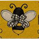 Artoid Mode Bee Kind Bow Tie Yellow Spring Doormat, Seasonal Summer Home Decor Low-Profile Switch Rug Door Mat Floor Mat for Indoor Outdoor 24x72 Inch