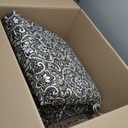 Arden Outdoor Patio Dining Chair Cushion, 20x44, Rain-Proof Seat Pad, Fade-Resistant Outdoor Cushion Black Aurora Damask (1 Pack)