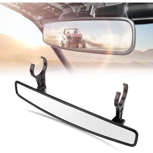 17" UTV Rear View Center Mirror, kemimoto UTV Race Mirror with 3/4 1.75" or 2" Clamps Compatible with 2021 Polaris RZR, Pioneer, Can Am Commander Maverick Talon 1000R 1000X