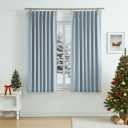 WEST LAKE 63 Inch Dusty Blue Bailey Pinch Pleated Full Blackout Curtains with Liners, Modern Textured Drapes with Backtabs Hooks, Thermal Insulating Window Treatment for Bedroom Living Room, 40"Wx63"Lx2