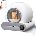 65L/9L Large Capacity Self-Cleaning Cat Litter Box for Multiple Cats, Automatic with App Control, No Scooping Needed, Easy to Clean, Includes Garbage Bag (White)