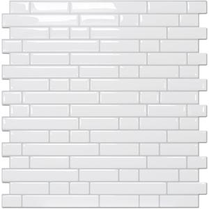 STICKGOO Peel and Stick Backsplash - 10 Sheets of 1212 - 3D Self Adhesive Peel and Stick Tile Backsplash for Kitchen & Bathroom (White)