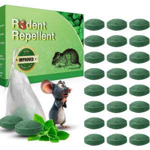 24P Rodent Mice Repellent, Peppermint Oil to Repel Mice and Rats, Rodent Mouse Repellent for Car, Natural Ingredients Rat Repellent Balls