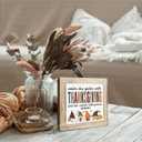 Thanksgiving Decoration, Enter His Gate with Thanksgiving Sign, Farmhouse Front Door Decor, Living Room Decors, Wooden Decorative Fall Sign, Housewarming Decors, Hostess Gift, 5.9X5.9X0.7inches