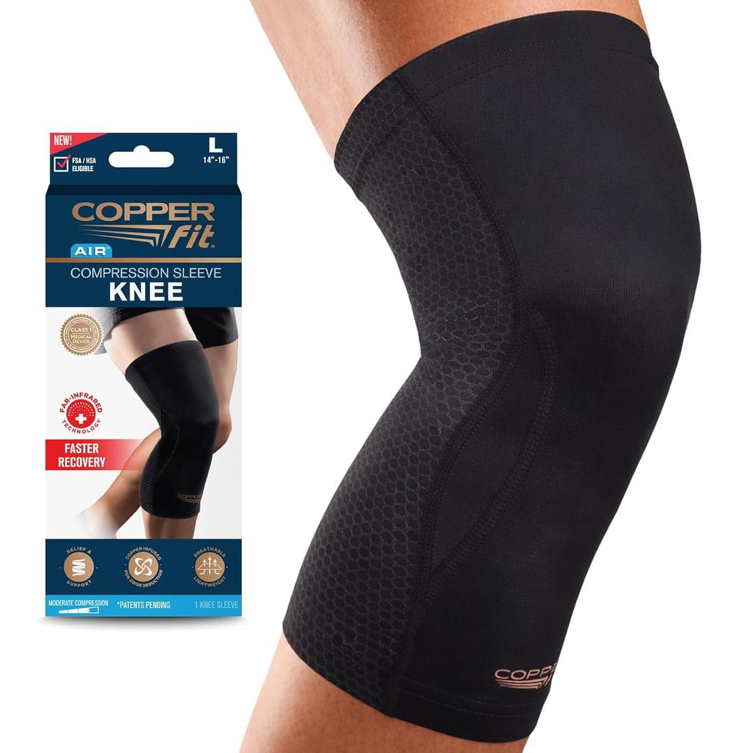 Copper Fit PRO Recovery Knee Compression Sleeve - Breathable, Second Skin Feel - Arthritis, Joint Pain, Circulation - For Men and Women (XXX-Large)