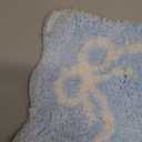 Mocsicka Blue Bow Bath Mat Cute Bow Bathroom Rug Super Soft Absorbent Bathroom Rugs Non Slip Bath Mat Machine Washable Rug for Bathrooms 16x24 inches (Blue, 40x60cm)