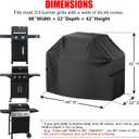 Grill Cover, 48 inch Heavy Duty BBQ Gas Grill Cover for Outdoor Grill, Waterproof, Weather Resistant, Anti-UV, Rip-Proof, Fade Resistant Barbecue Cover with Hook-and-Loop Straps for Most Grills