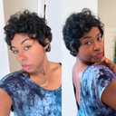 Pixie Cut Wig For Black Women Short Layered Curly Wavy Pixie Cut Human Hair Wigs Brazilian Virgin Human Hair Glueless Women Wigs With Bangs Natural Black Color for Daily Use (1B Curly)