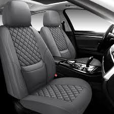 NS YOLO Full Coverage Leather Car Seat Covers Full Set,Waterproof Seat Covers for Cars,SUVs Pickup Truck, Car Seat Cushion,Car Seat Protector,Grey Seat Cover with 5 Seats