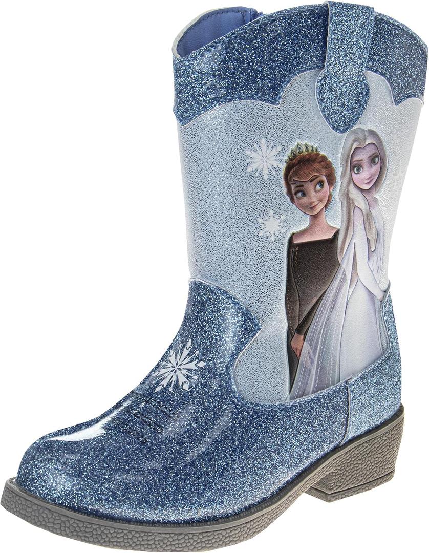 Disney Frozen Cowgirl Western Boots - Elsa and Anna cowboy boot - Blue (size 12 Little Kid)