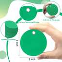 Maitys 100 Pcs Round Plastic Hang Tags, 3 Inch, Green, 3 inch diameter, 0.9 mm thickness