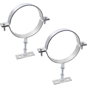 2 Sets 6 Inch Adjustable Pipe Bracket, Heavy Duty Galvanized Steel Split Ring Hanger, Round Supports for Plastic Ventilation Pipe Chimney Drainage Tube