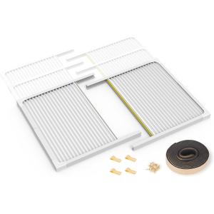 BJADE'S Window Air Conditioner Side Panels with Adjustable Frame Size Suitable for Different Window AC Unit 5,000-14,000Btu, Side Panel Seal Kit,Room AC Accordion Filler Curtain Replacement Kit