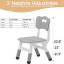2-Pack Height-Adjustable Kids Plastic Chairs Ergonomic Backrest, Non-Slip Feet,Durable, 82Kg Weight Capacity for Home, Kindergarten, Classroom & Activities
