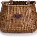 CXWXC Bike Basket - Handmade Rattan Bike Baskets for Girls Women - Front Bicycle Bike Basket with Coffee Cup Holder for Beach Cruiser, Scooter, Ebike (Brown)