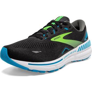 Brooks Mens Adrenaline GTS 23 Supportive Running Shoe (9.5 Wide, Black/Hawaiian Ocean/Green)