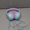 Kids Headphones, 74/85/94dB Volume Limiter, Foldable Wired Over Ear Headphones for Travel, 3.5mm Jack, Toddler Headphones for School, Chromebook, iPad, Tablet, Purple Green