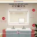 Keonjinn LED Mirror for Bathroom 48 x 30 Inch, Frontlit & Backlit Bathroom Vanity Mirror with 3 Color Lights, Lighted Bathroom Mirror with Anti-Fog, HD Tempered Glass, UL-Listed LED Driver, CRI90+