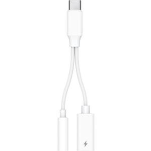 USB-C to 3.5mm Headphone and Charger Adapter - 384kHz Hi-Res Audio & 60W Fast Charging 2-in-1 Dongle - Type C to Aux Cable Cord for iPhone 17 16 15 Galaxy S26 S25 S24 S23 S22 Pixel iPad (White)