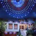 HYH American Flag LED Lights - 47in Patriotic Lights for 4th of July Decorating Indoor and Outdoor Waterproof Half Fan Flag Light for Patriotic LED Lighting Banner House, Garden,Decoration
