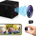 Mini Security Camera, WiFi or No WiFi Optional, 4K Spy Camera, Small Cameras for Home Security with Pre-Installed 32GB TF Card, Wide-Angle, Night Vision, for Indoor Outdoor(Black)