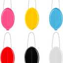 Rubber Coin Purse 6 Pieces Oval Coin Purse Holders Colorful Pocketbook Holder with Chain for Men Women Travel Multi Purpose(Bright Color)