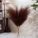 Premium Faux Brown Pampas Grass – 43.3" Tall Fluffy Decor, 8pcs 18-Branch One-Piece Stems No Assembly, Luxury Silk-Feel Feather Flowers for Boho Rustic Modern Home Decor (Cocoa Brown, 8 Stems / 110cm)