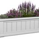 Mayne Cape Cod 3ft Window Box - White - 36in L x 11in W x 10.8in H - with 6.5 Gallon Built-in Water Reservoir (4840-W)